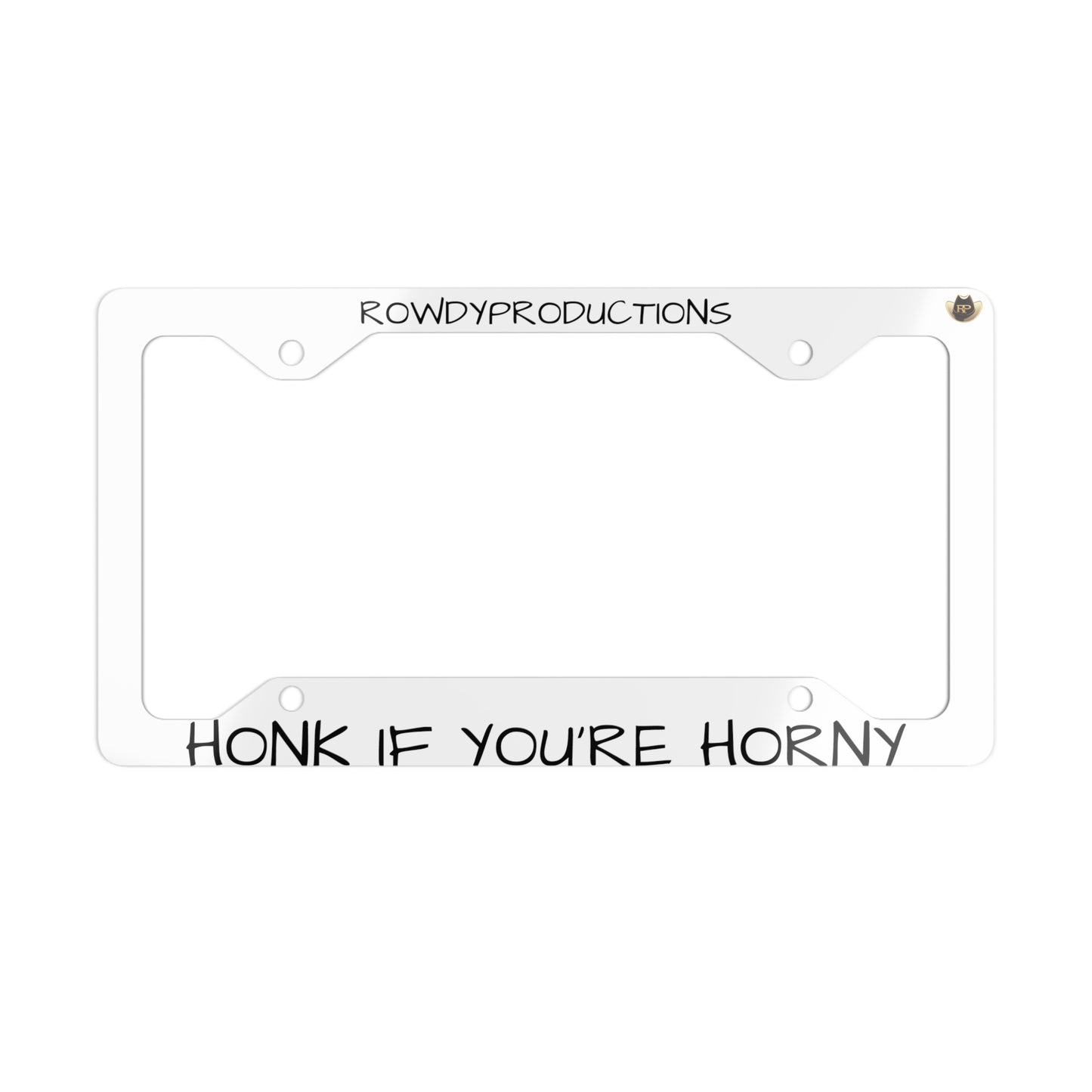 Honk White Metal License Plate Frame